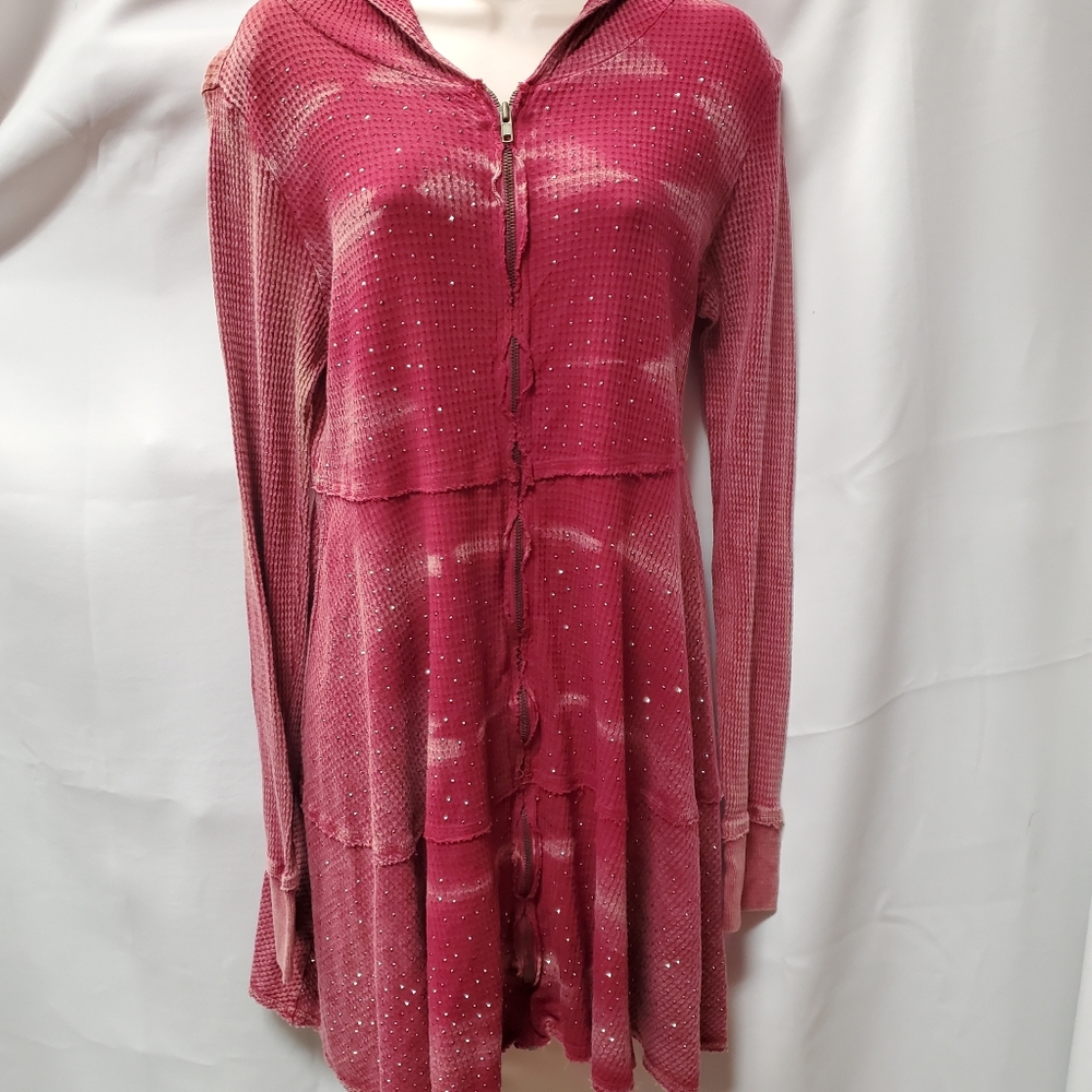 COPY - VOCAL-LARGE RED ZIP FRONT HOODED JACKET